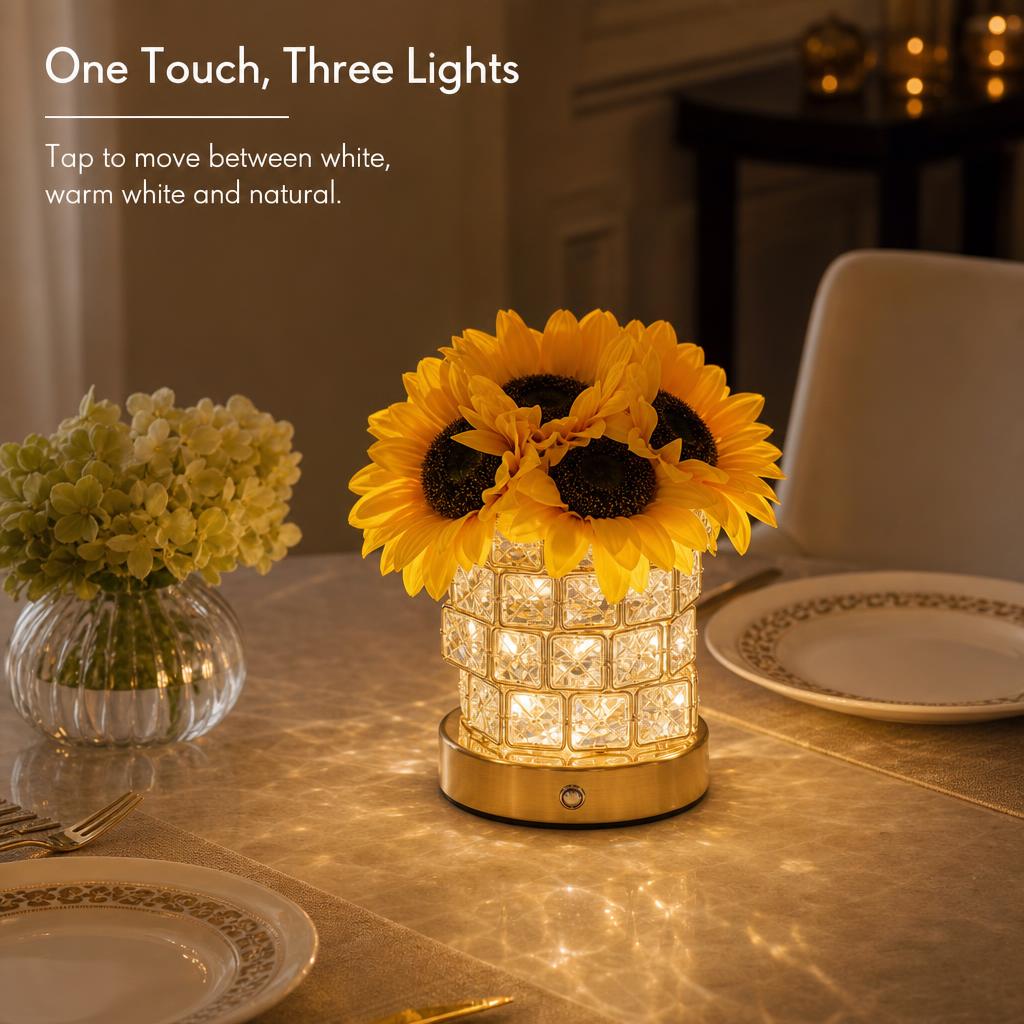 GoldenBloom™ Sunflower Crystal Lamp