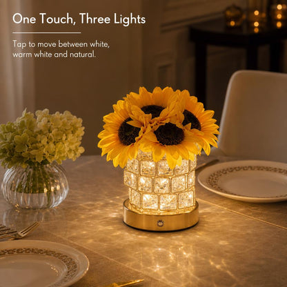 GoldenBloom™ Sunflower Crystal Lamp