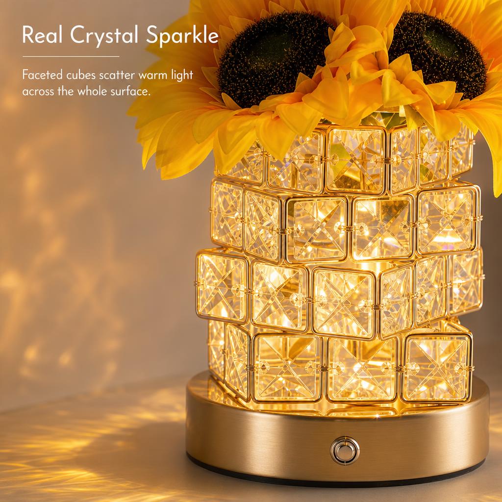 GoldenBloom™ Sunflower Crystal Lamp