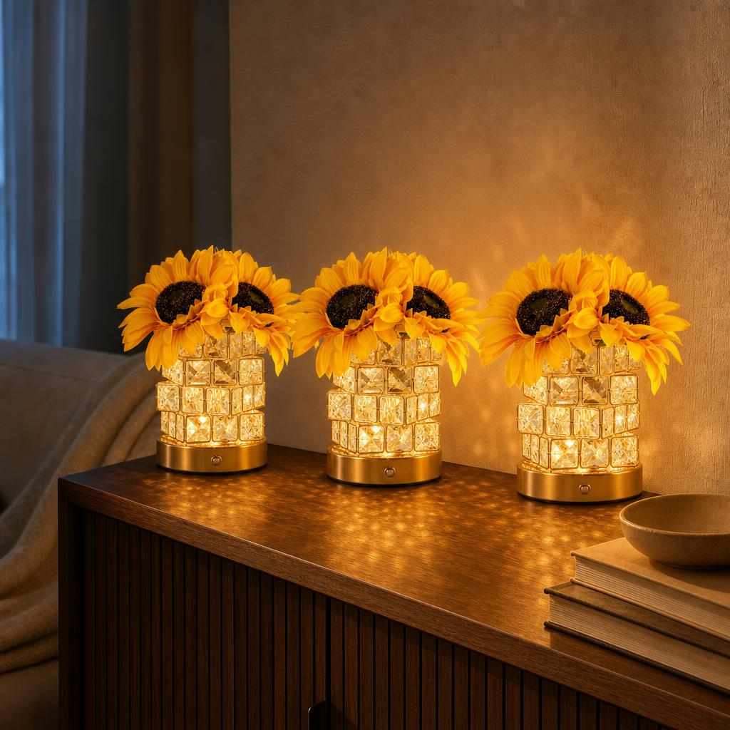 GoldenBloom™ Sunflower Crystal Lamp