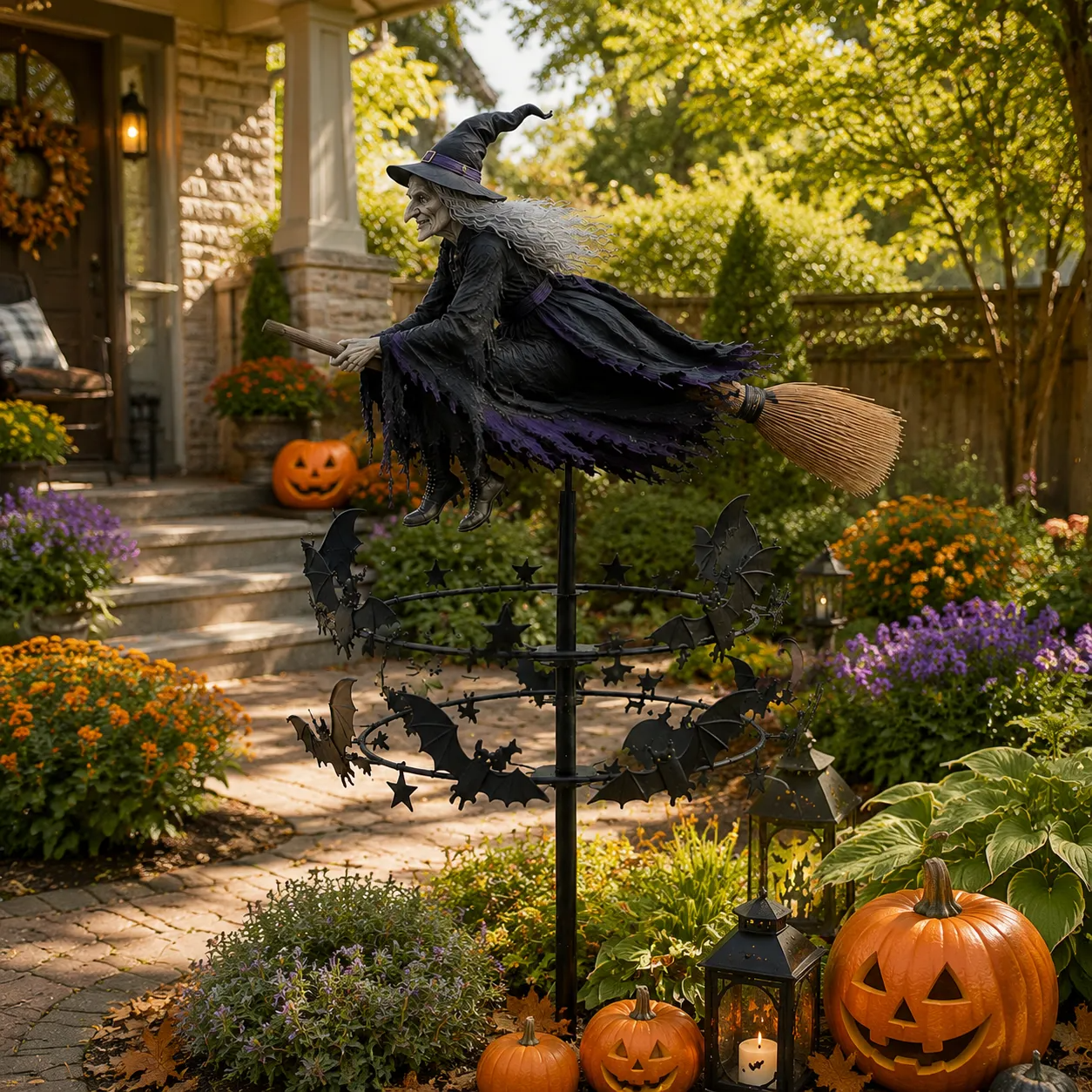 🔥50% Off Last Day -Halloween Early Bird Special🧙‍♀️ The Enchanted Witch Garden Wind Spinner