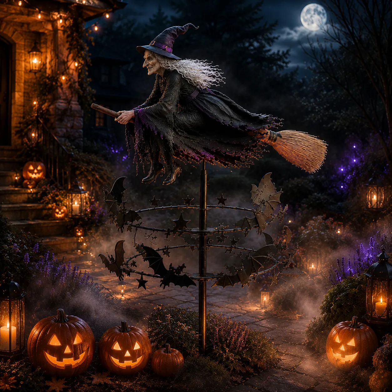🔥50% Off Last Day -Halloween Early Bird Special🧙‍♀️ The Enchanted Witch Garden Wind Spinner