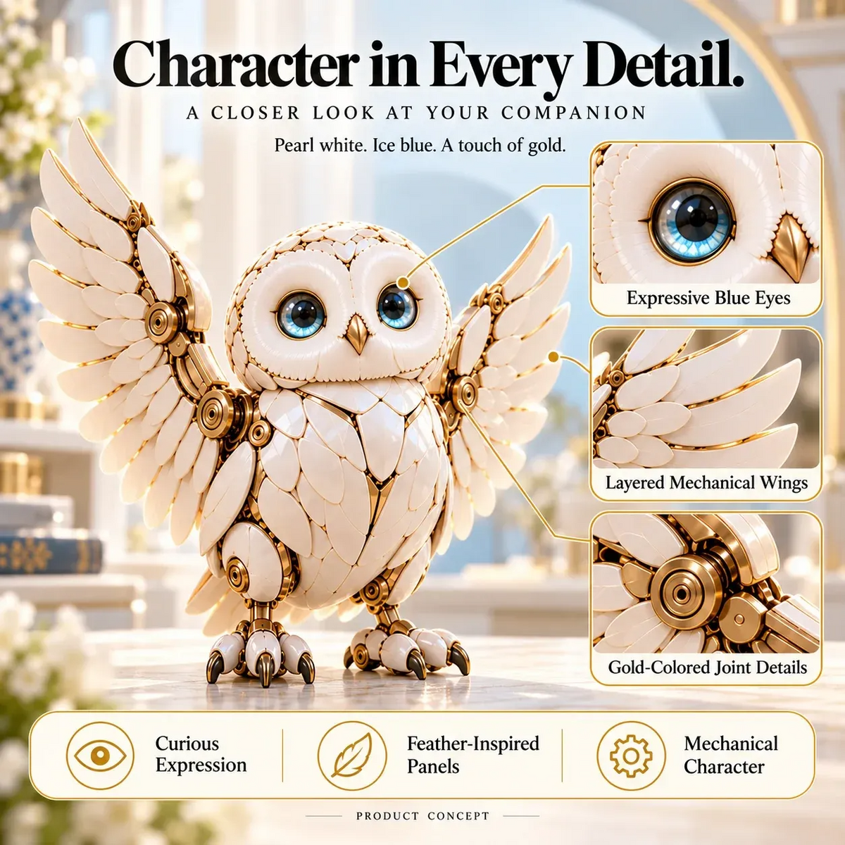 🦉✨ Mechanical Owl Egg – 2-in-1 Transforming Mecha Figure