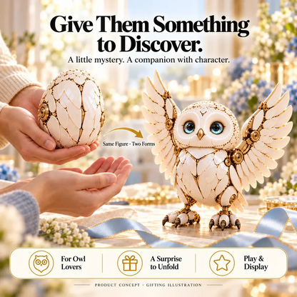 🦉✨ Mechanical Owl Egg – 2-in-1 Transforming Mecha Figure