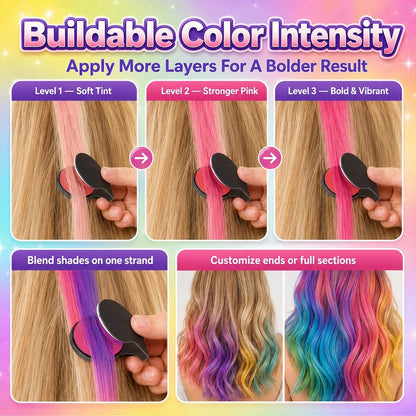 🌈Last Day 50% OFF🔥 - 🌈12-Color Temporary Hair Chalk Applicator Set