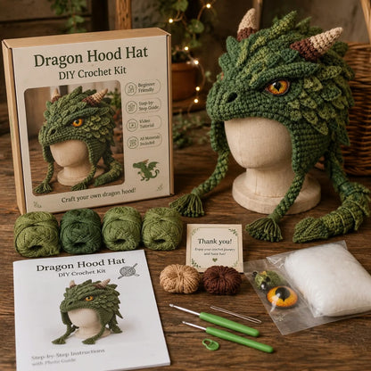 🔥LAST DAY 50% OFF - 🧵Fantasy Hood Hat DIY Crochet Kit – Create Your Own Magical Wearable Character Hat🎁Beginner Friendly