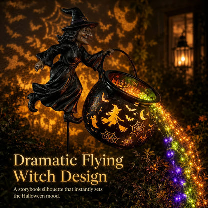 🎃🧙‍♀️ Halloween Witch Cauldron Projection Garden Light – Magical Outdoor Yard Decor