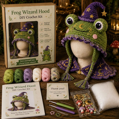 🔥LAST DAY 50% OFF - 🧵Fantasy Hood Hat DIY Crochet Kit – Create Your Own Magical Wearable Character Hat🎁Beginner Friendly