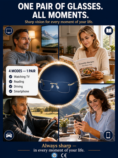 👓 Auto-Adjusting Focus: See clearly near and far without swapping glasses