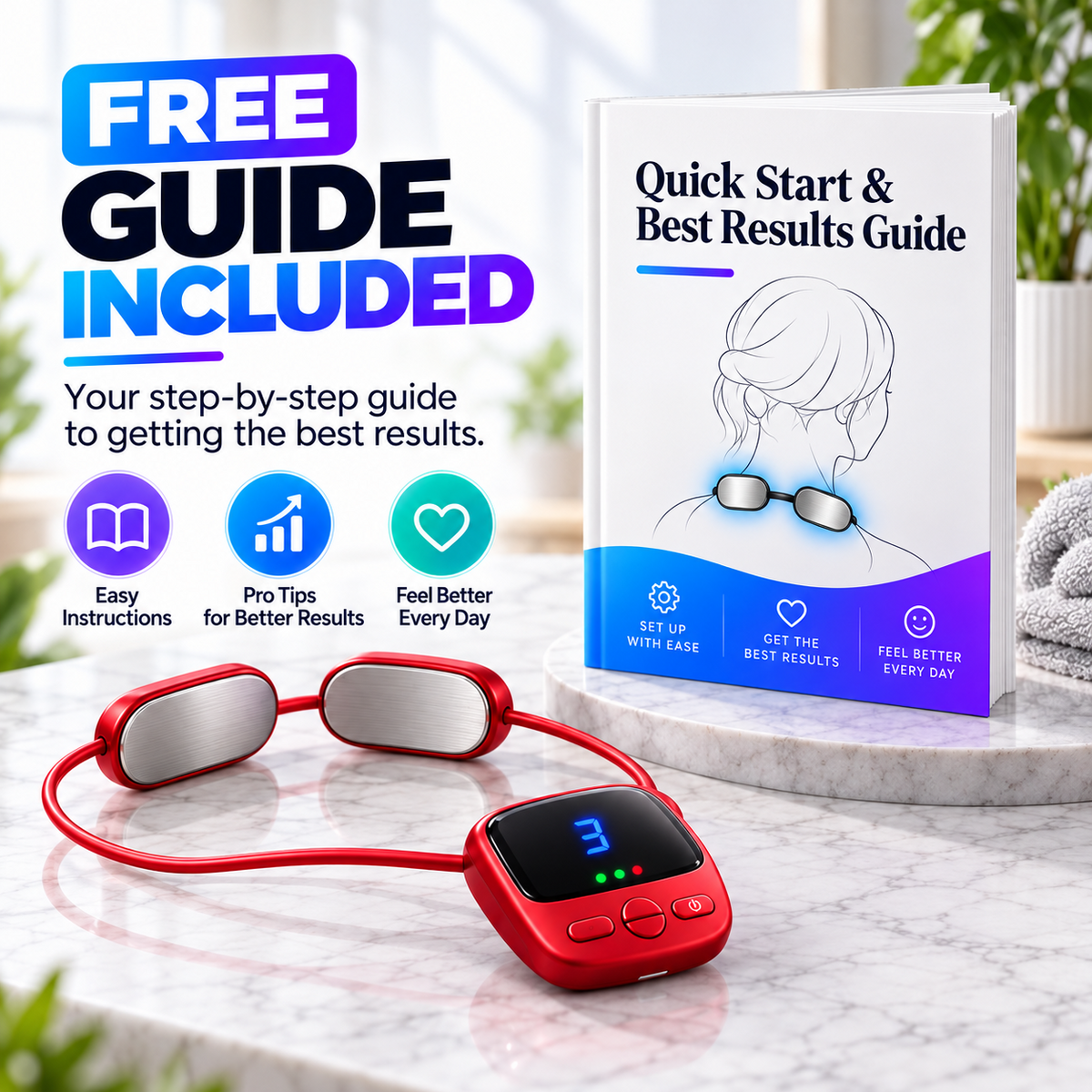 🔥Mini Necklace-Style Neck Massager - 4 Modes, 9 Intensity Levels, 3 Heat Settings, Smart Dual-Pulse Pendant Design