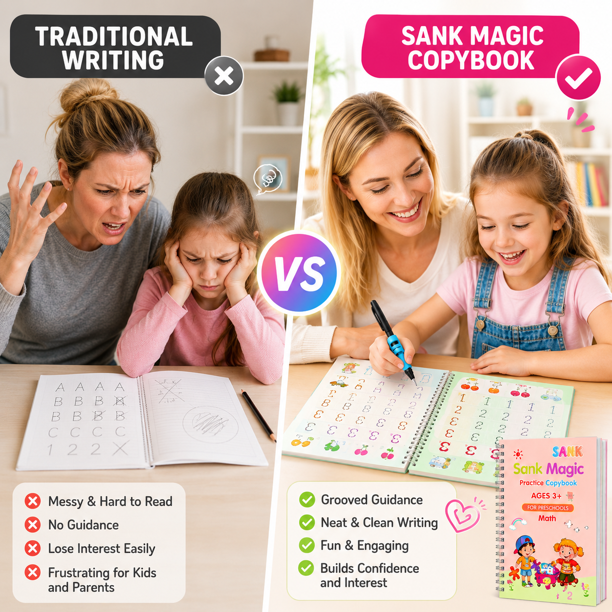 💥LAST DAY SALE 50%OFF💥📚MagicBook | Kids Practice Copybook Set (4Pcs/Set)
