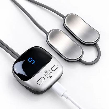 🔥Mini Necklace-Style Neck Massager - 4 Modes, 9 Intensity Levels, 3 Heat Settings, Smart Dual-Pulse Pendant Design