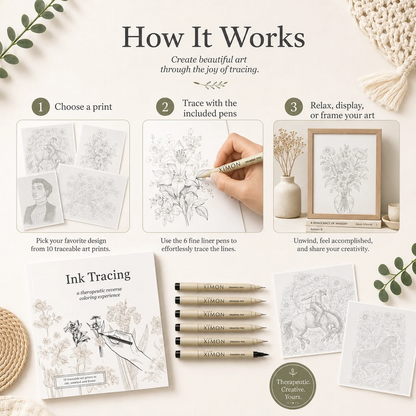 Beginner-Friendly💕Ink Tracing: A Therapeutic Reverse Coloring Experience📚