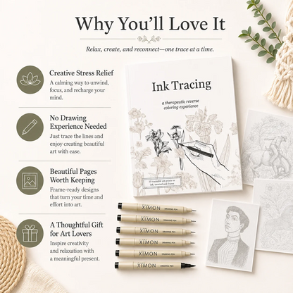 Beginner-Friendly💕Ink Tracing: A Therapeutic Reverse Coloring Experience📚