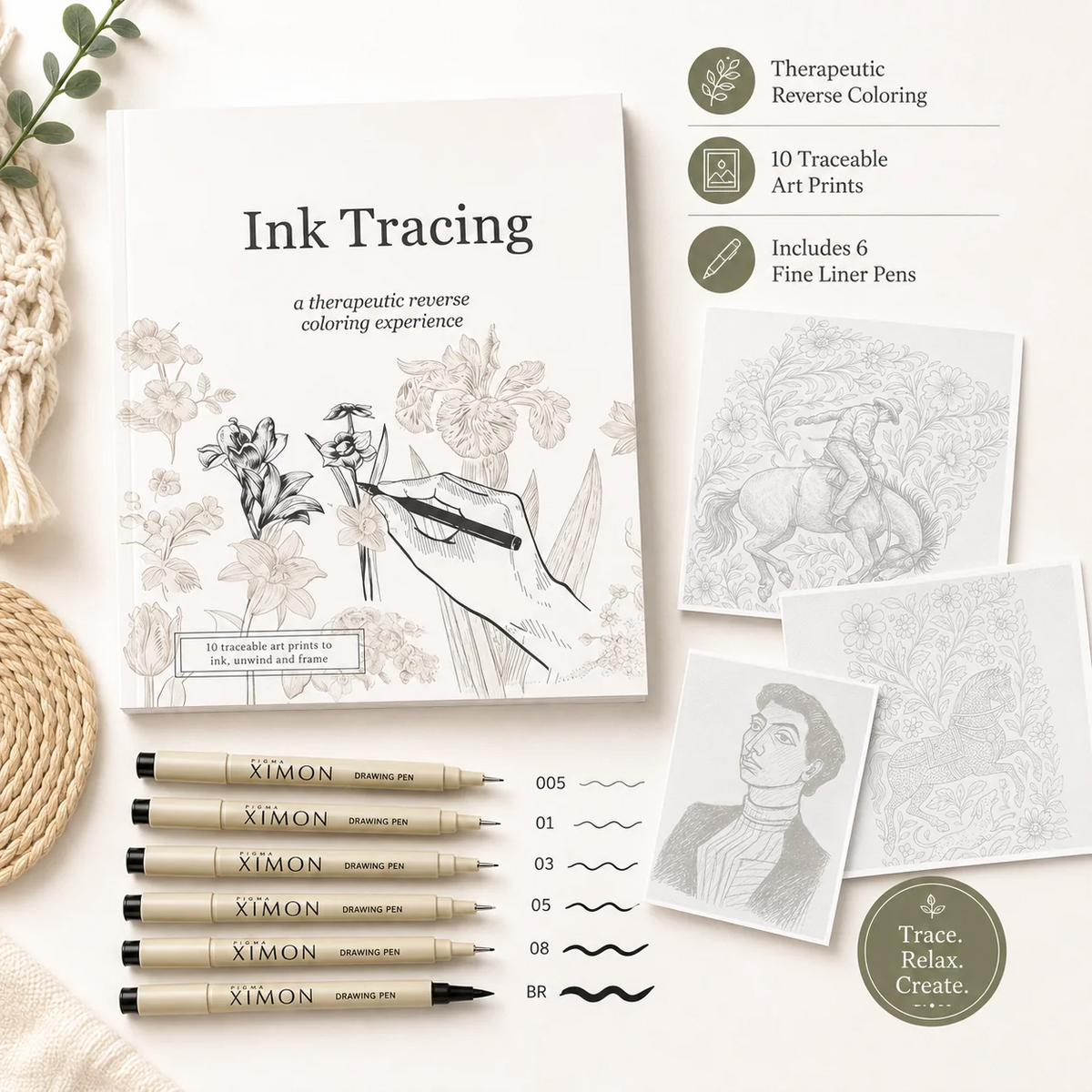 Beginner-Friendly💕Ink Tracing: A Therapeutic Reverse Coloring Experience📚