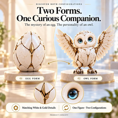 🦉✨ Mechanical Owl Egg – 2-in-1 Transforming Mecha Figure