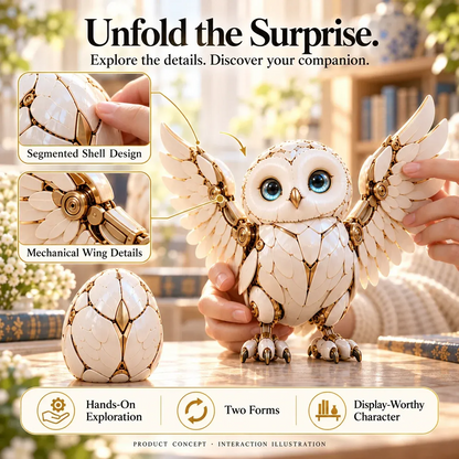 🦉✨ Mechanical Owl Egg – 2-in-1 Transforming Mecha Figure