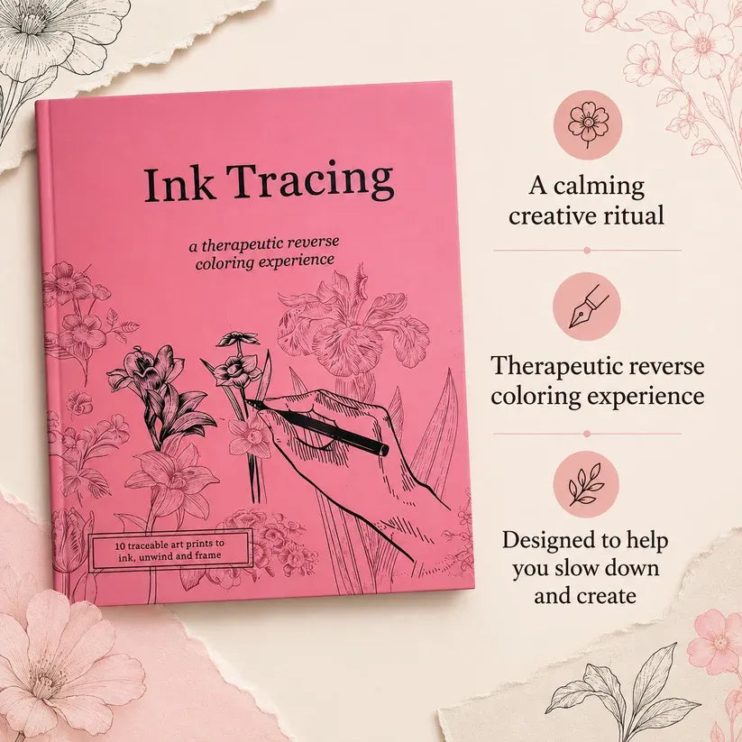 Beginner-Friendly💕Ink Tracing: A Therapeutic Reverse Coloring Experience📚