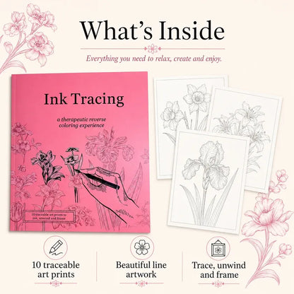 Beginner-Friendly💕Ink Tracing: A Therapeutic Reverse Coloring Experience📚