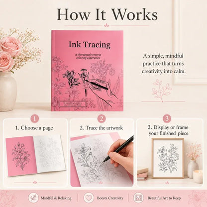 Beginner-Friendly💕Ink Tracing: A Therapeutic Reverse Coloring Experience📚
