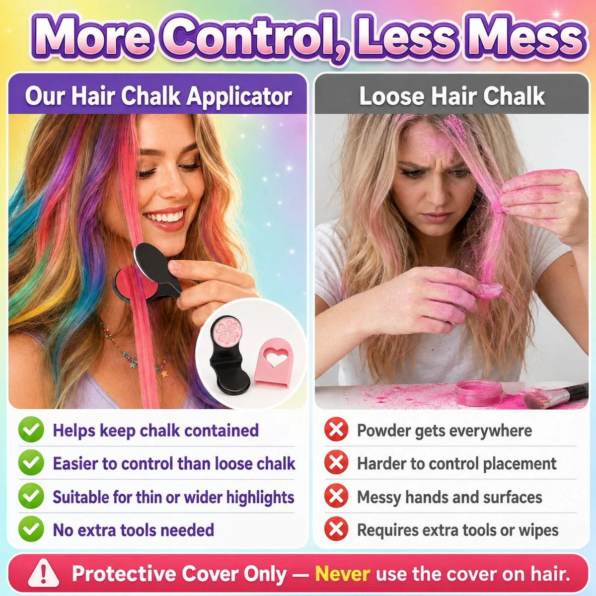 🌈Last Day 50% OFF🔥 - 🌈12-Color Temporary Hair Chalk Applicator Set