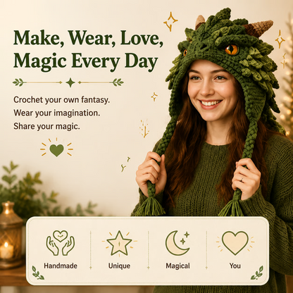 🔥LAST DAY 50% OFF - 🧵Fantasy Hood Hat DIY Crochet Kit – Create Your Own Magical Wearable Character Hat🎁Beginner Friendly