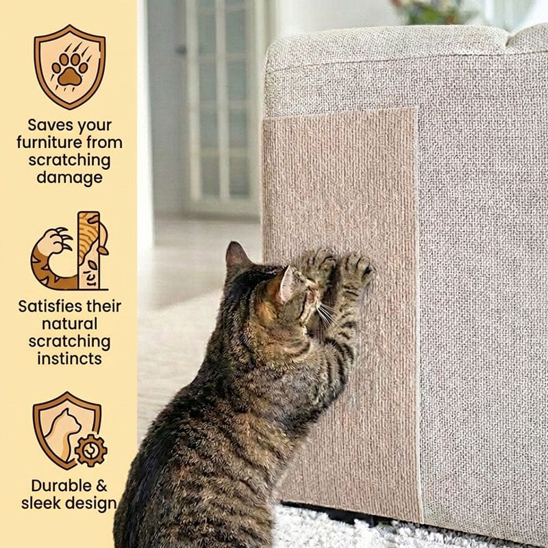🐱🐾 Self-Adhesive Cat Scratching Mat – Cut-to-Fit Scratch Protector for Sofas, Furniture & Cat Claw Care 🛋️✨