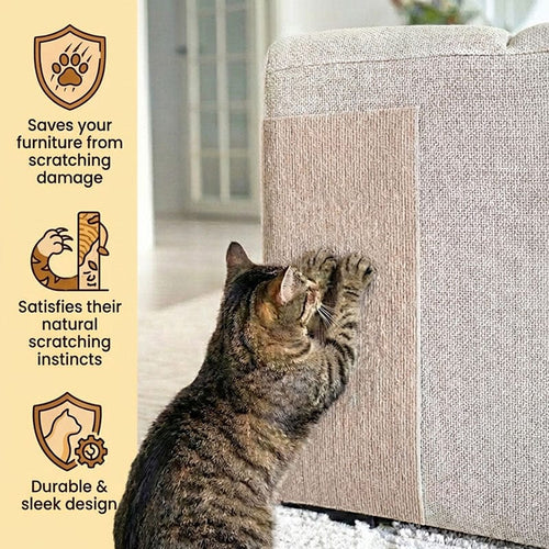 🐱🐾 Self-Adhesive Cat Scratching Mat – Cut-to-Fit Scratch Protector for Sofas, Furniture & Cat Claw Care 🛋️✨