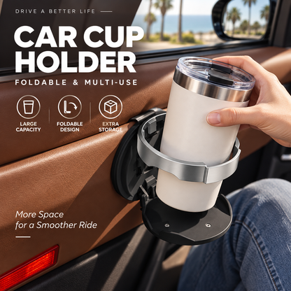 🚗✨ No More Spills! – Foldable Space-Saving Car Door Cup Holder