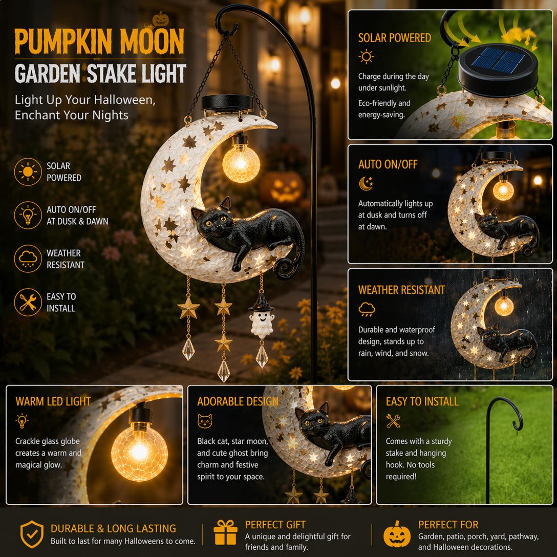 🎃 🎃Halloween Early Bird Sale | 50% OFF Black Cat Moon Solar Lantern