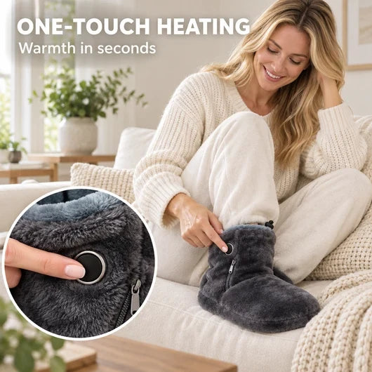 ❄️🔥 Heated Slipper Boots – Cozy Winter Foot Warmers for Home Comfort 🧦🏡
