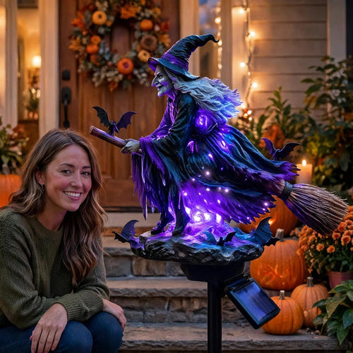 🔥Last Day 49% OFF 🧙‍♀️ Bring Halloween Magic to Your Garden with a Glowing Solar Witch