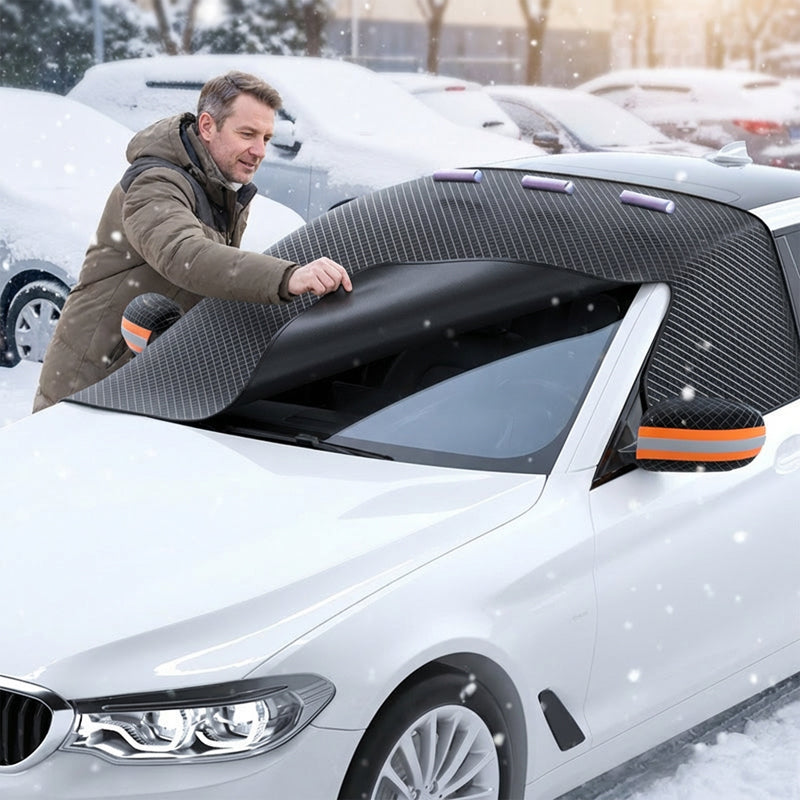 ❄️ 50% OFF NOW! 🚗 All-Season Magnetic Windshield Cover – Waterproof, F