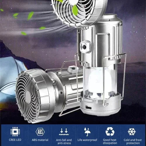 🔥🔥🔥🔥2026 Hot-selling Portable LED Camping Lantern with Fan, Solar Charging, A Camping Essential