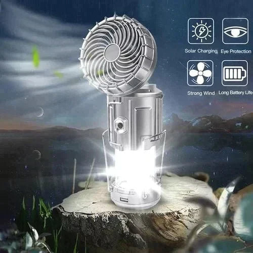 🔥🔥🔥🔥2026 Hot-selling Portable LED Camping Lantern with Fan, Solar Charging, A Camping Essential