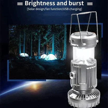 🔥🔥🔥🔥2026 Hot-selling Portable LED Camping Lantern with Fan, Solar Charging, A Camping Essential