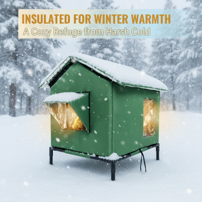 🐱 LIMITED-TIME 50% OFF!  All-Weather Elevated Outdoor Cat House – Waterproof, Thermal Lining, Foldable✨