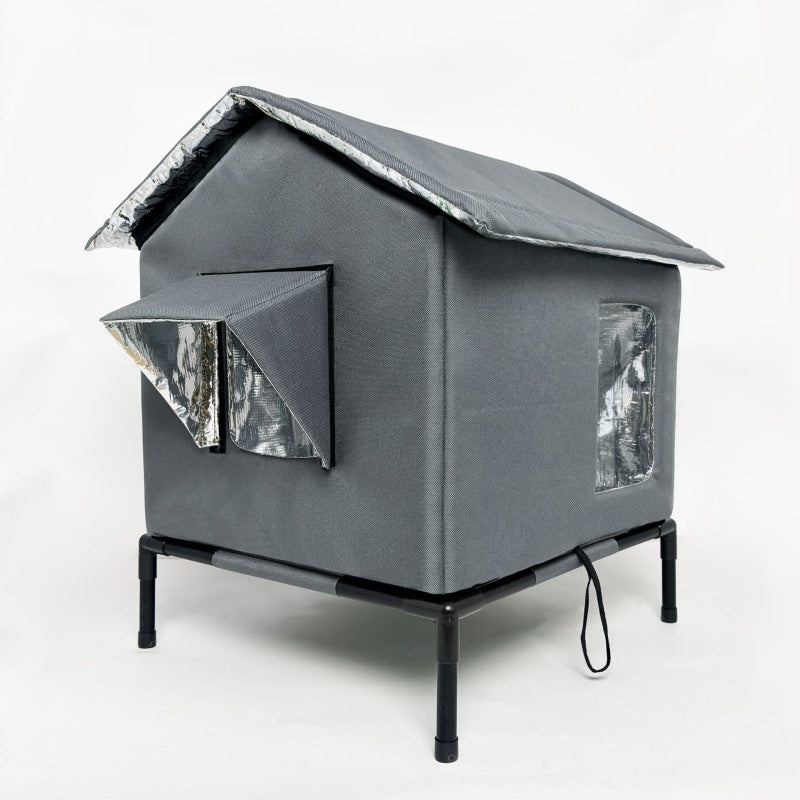 🐱 LIMITED-TIME 50% OFF!  All-Weather Elevated Outdoor Cat House – Waterproof, Thermal Lining, Foldable✨