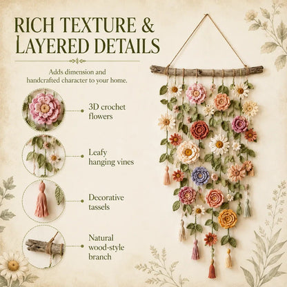 🌸LAST DAY SPECIAL PRICE!!🌸Crochet Flower Wall Hanging Decor