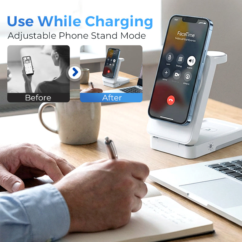 3-in-1 Foldable Magnetic Charging Stand for Everyday Devices