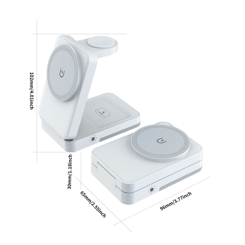 3-in-1 Foldable Magnetic Charging Stand for Everyday Devices