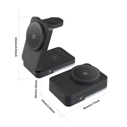 3-in-1 Foldable Magnetic Charging Stand for Everyday Devices