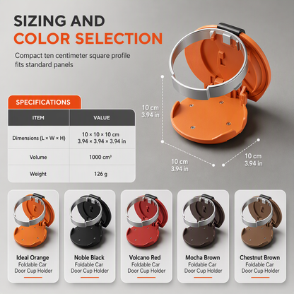 🚗✨ No More Spills! – Foldable Space-Saving Car Door Cup Holder