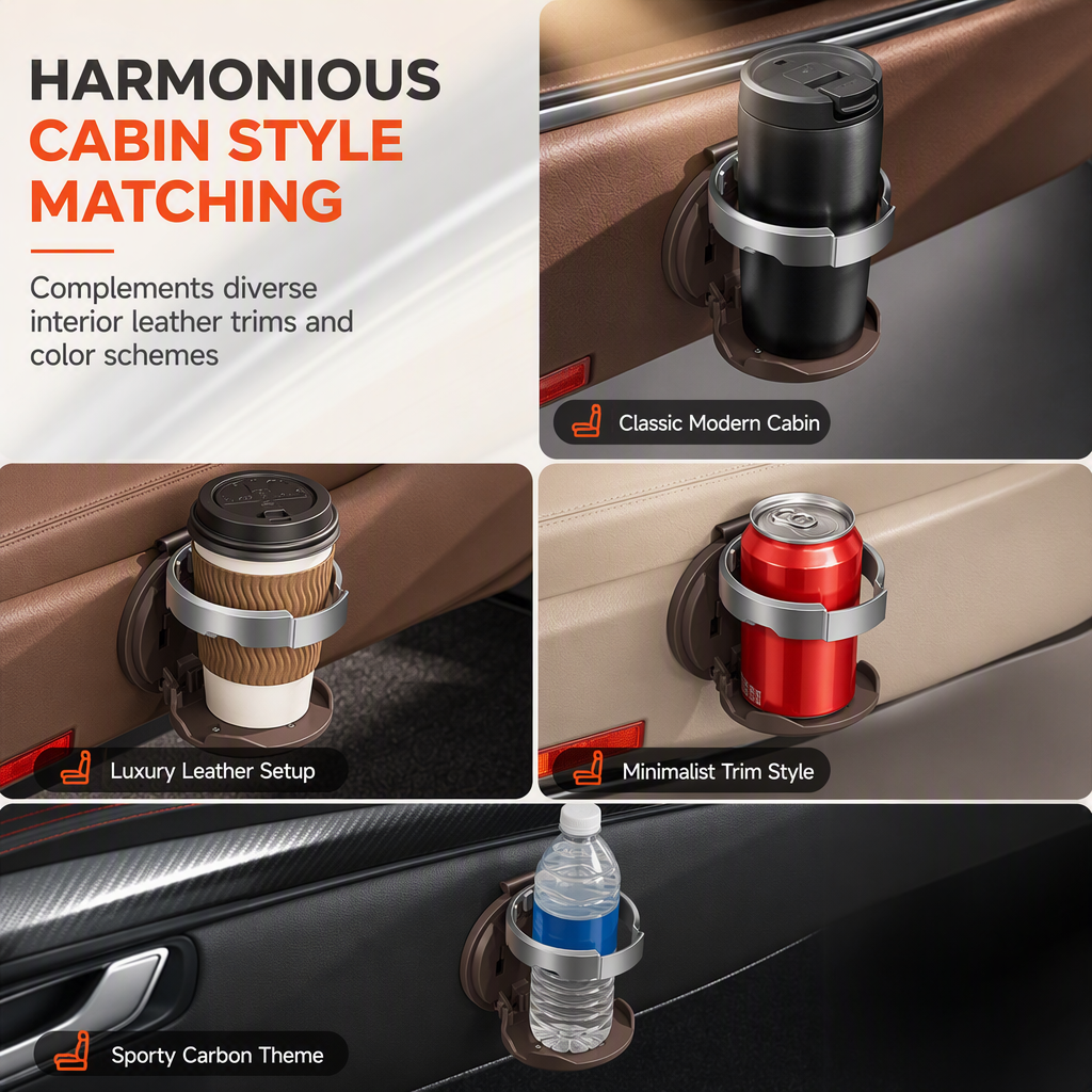 🚗✨ No More Spills! – Foldable Space-Saving Car Door Cup Holder