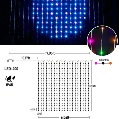 ✨ LIMITED-TIME 50% OFF! 🎶 Waterproof LED Curtain String Lights – Music Sync, App Control, Customizable 🎪