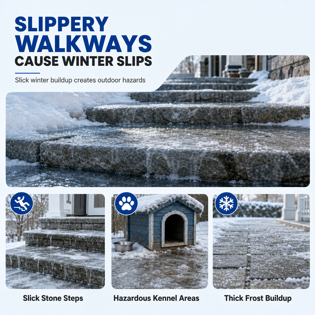 Outdoor De-Icing & Snow Melting Spray – pet-safe, dissolves frost on contact. Clear steps, walkways & patios fast