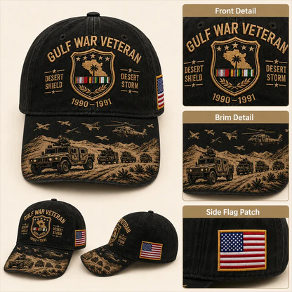 🏆Last Day Promo: 45% OFF! 🏜️ Desert Storm Veteran Commemorative Cap – Gulf War Desert Shield Veteran Hat