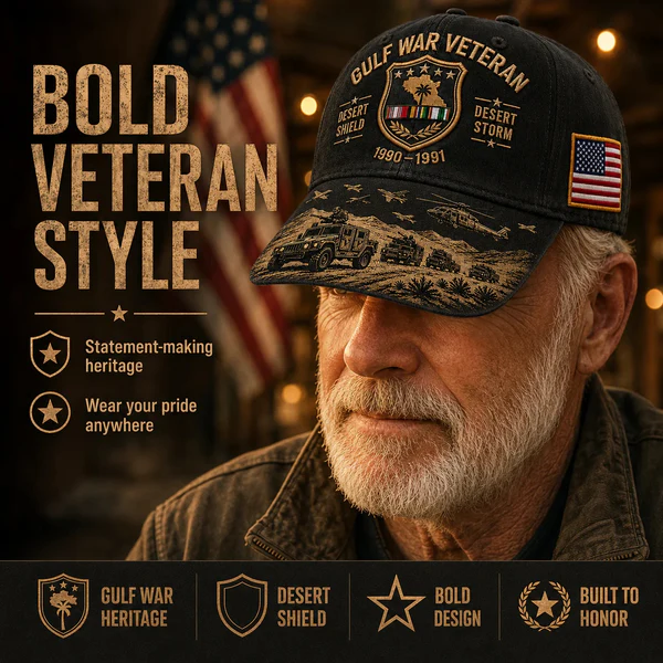 🏆Last Day Promo: 45% OFF! 🏜️ Desert Storm Veteran Commemorative Cap – Gulf War Desert Shield Veteran Hat