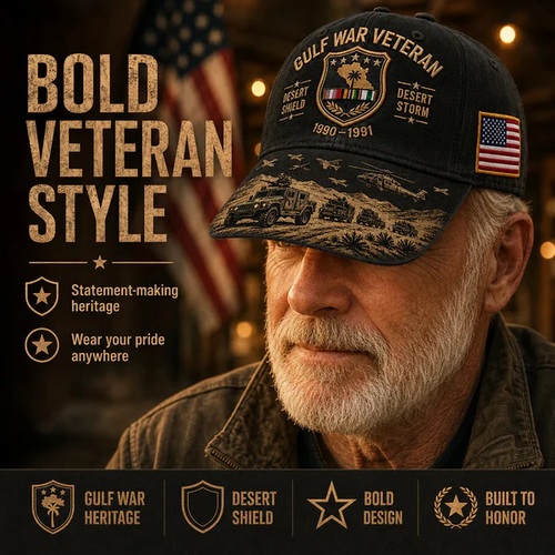🏆Last Day Promo: 45% OFF! 🏜️ Desert Storm Veteran Commemorative Cap – Gulf War Desert Shield Veteran Hat