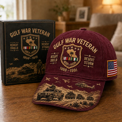 🏆Last Day Promo: 45% OFF! 🏜️ Desert Storm Veteran Commemorative Cap – Gulf War Desert Shield Veteran Hat